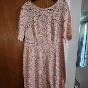 Ellen Tracy Lace midi dress with belt size 14